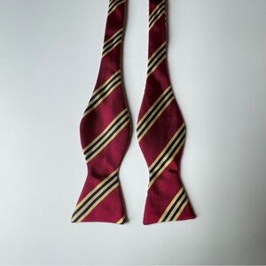 Brooks Brothers Burgundy and Yellow Striped Bow Tie